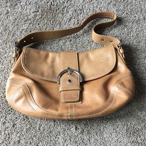 Coach Soho Hobo Bag Medium Tan Leather